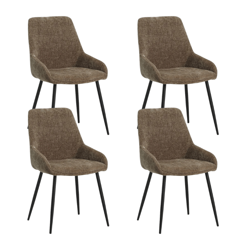 Eetkamerstoelen - Set van 4 Eetkamerstoelen Elle taupe - Dimehouse