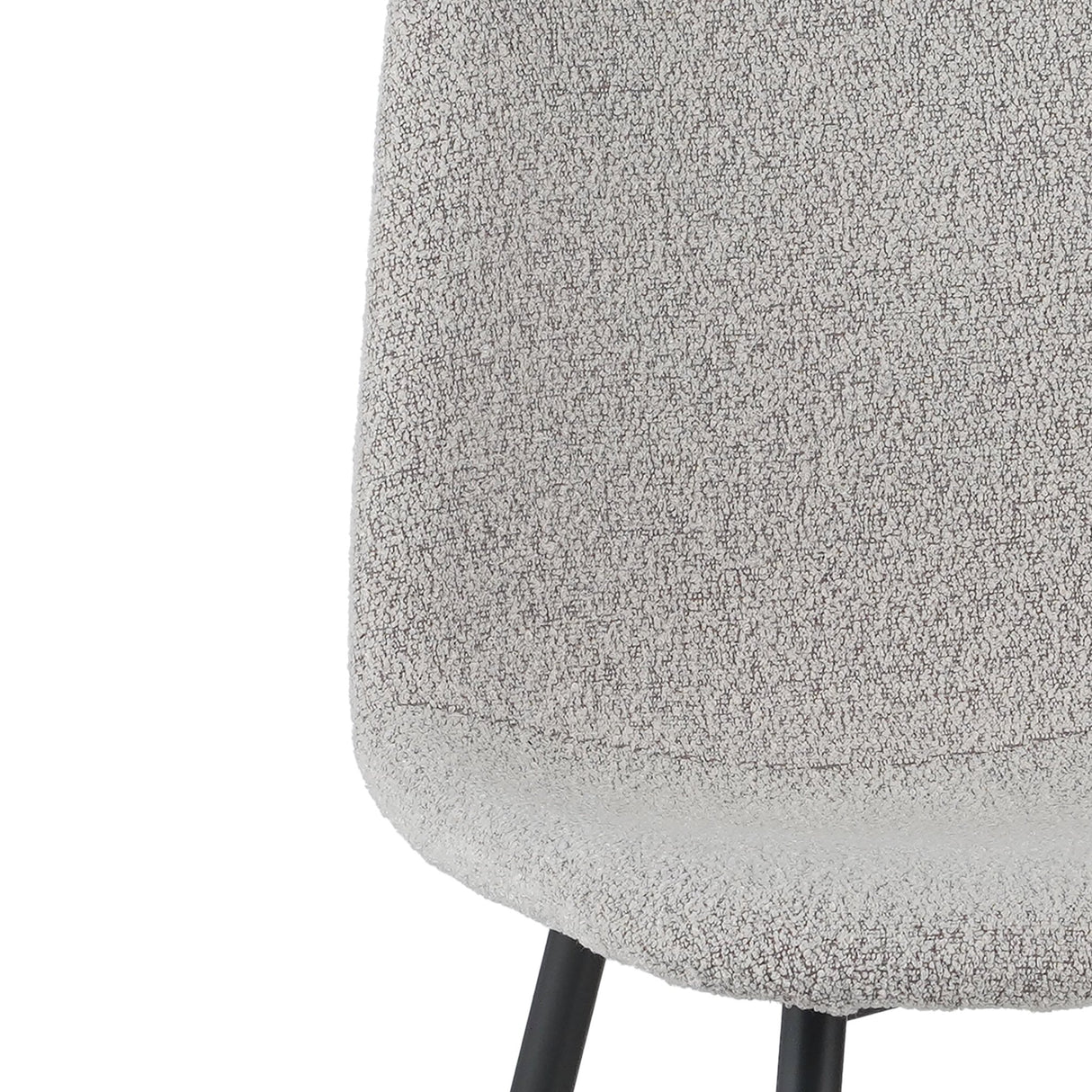 Sæt af 4 skandinaviske spisestuestole i naturel melange bouclé stof Swift - Uden armlæn