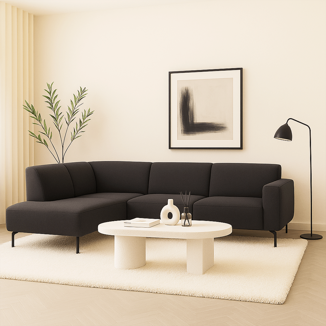 Industrielt hjørne sofa stof anthracite verona forlod