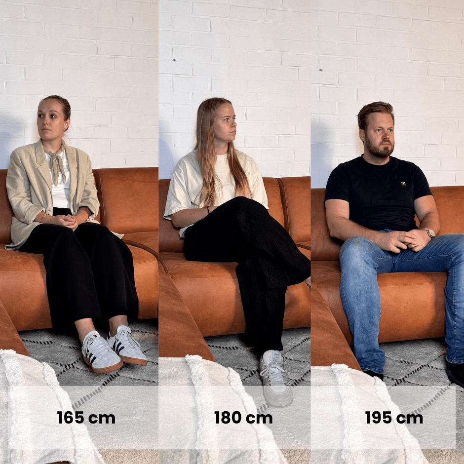 Hjørnesofa cognac robust eco-læder Barin - højre