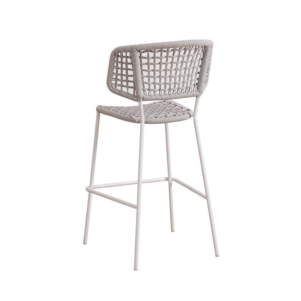 Havestol Leslie Dimehouse Hvid LxBxH 118x58x55 Reb Hvid foto diagonalt set bagfra