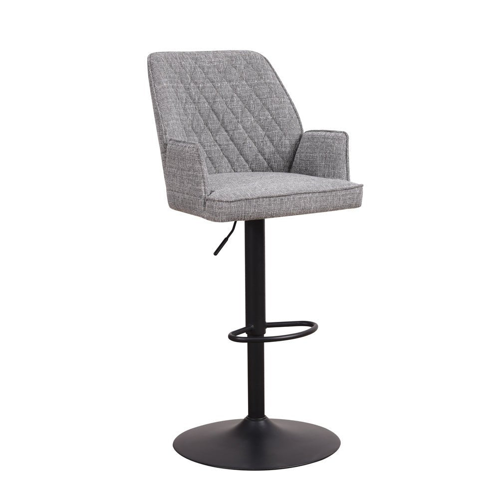 Barstol Novan chenille Dimehouse Lysegrå LxBxH 75x58x54 Stof Hvid foto diagonalt set forfra