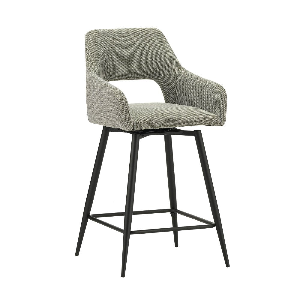 Barstol Skye Dimehouse Grøn LxBxH 81x63x54 Stof Hvid foto diagonalt set forfra