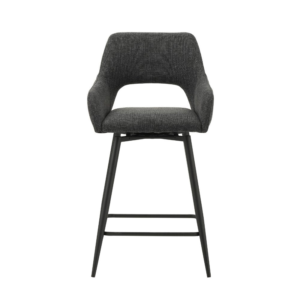 Barstol Skye Dimehouse Sort LxBxH 81x63x54 Stof Hvid foto set forfra