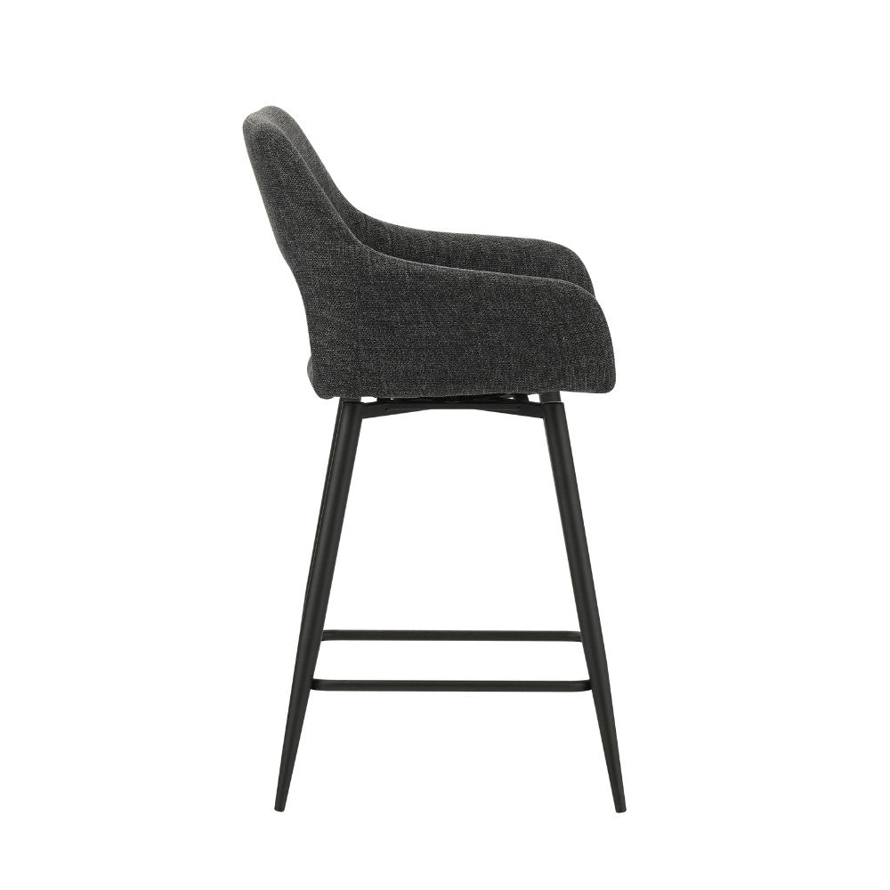 Barstol Skye Dimehouse Sort LxBxH 81x63x54 Stof Hvid foto fra siden