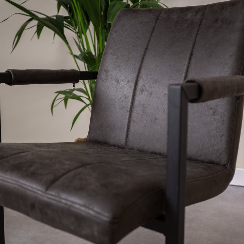 Spisestuestol Jackson Dimehouse Antracit LxBxH 71x58x54 Stof Atmosfærisk fotodetalje