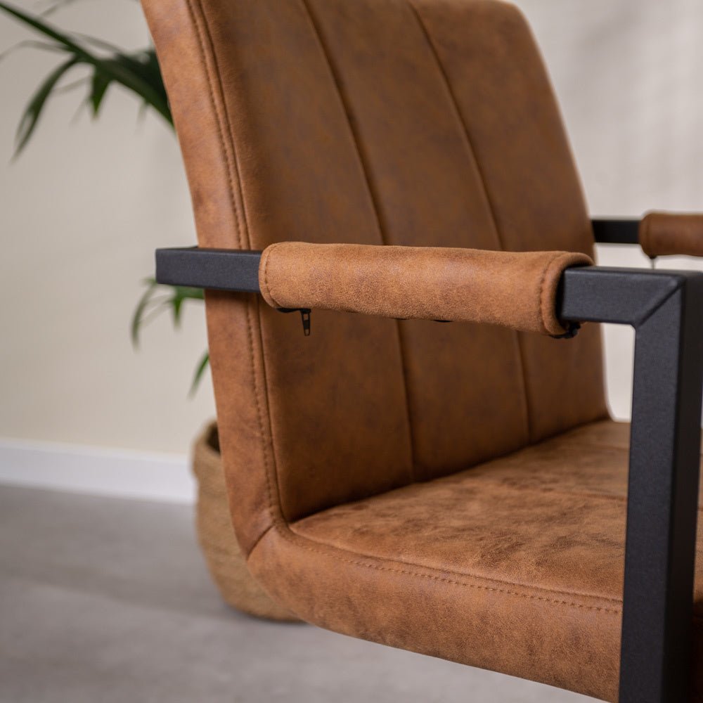 Spisestuestol Jackson Dimehouse Cognac LxBxH 71x58x54 Stof Atmosfærisk fotodetalje