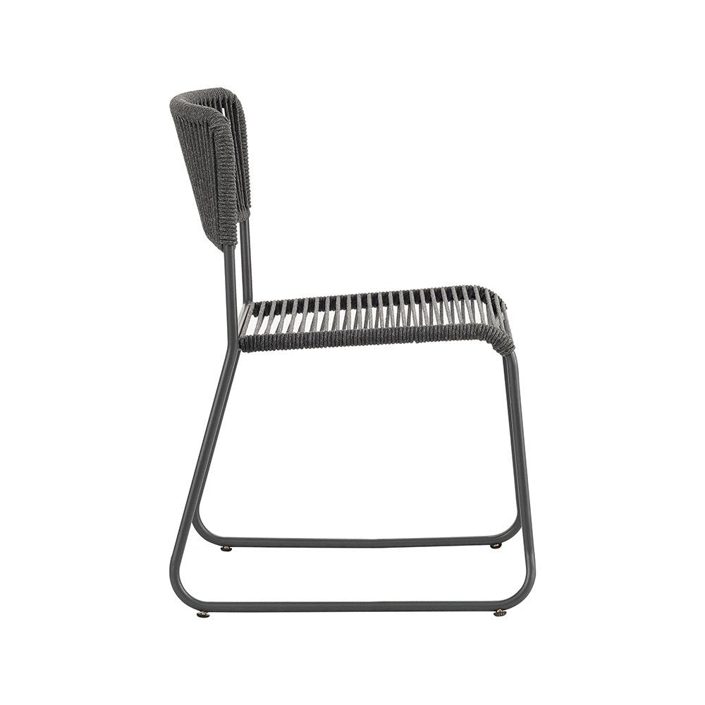 Havestol Lester Dimehouse Grå LxBxH 86x60x57 Reb Hvid foto set fra siden