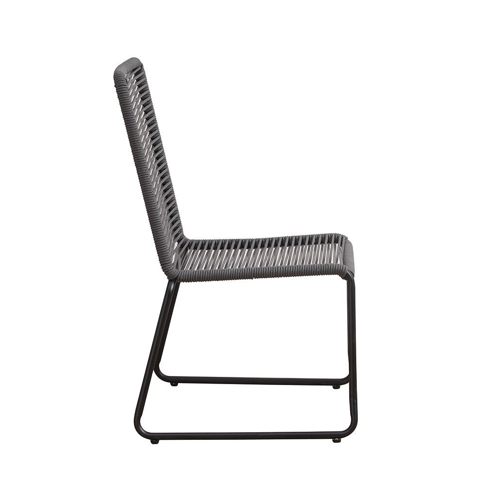 Havestol Liza Dimehouse Antracit LxBxH 93x62x57 Reb Hvid foto fra siden
