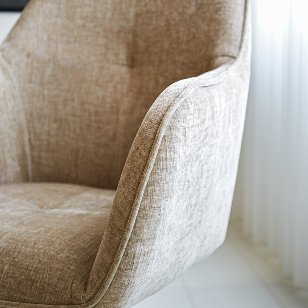 Spisestuestol Camiel Dimehouse Beige LxBxH 62x61x54 Stof Atmosfærisk fotodetalje