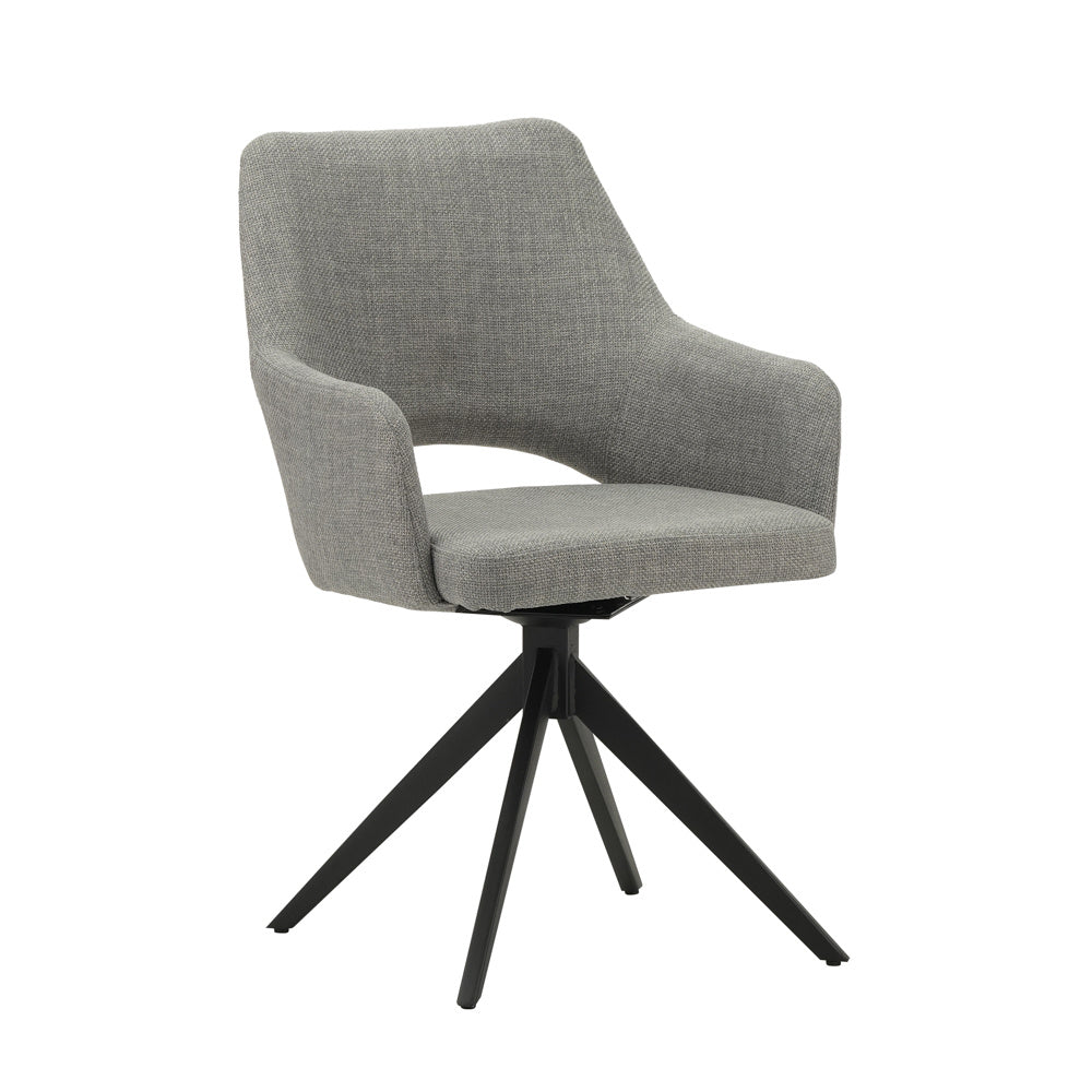Spisestuestol Sid Dimehouse Grå LxBxH 59x56x53 Stof Hvid foto diagonalt set forfra