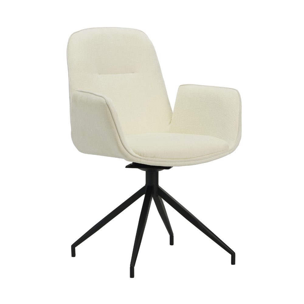 Nela spisestuestol Dimehouse Hvid LxBxH 64x64x52 Stof Hvid foto diagonalt set forfra
