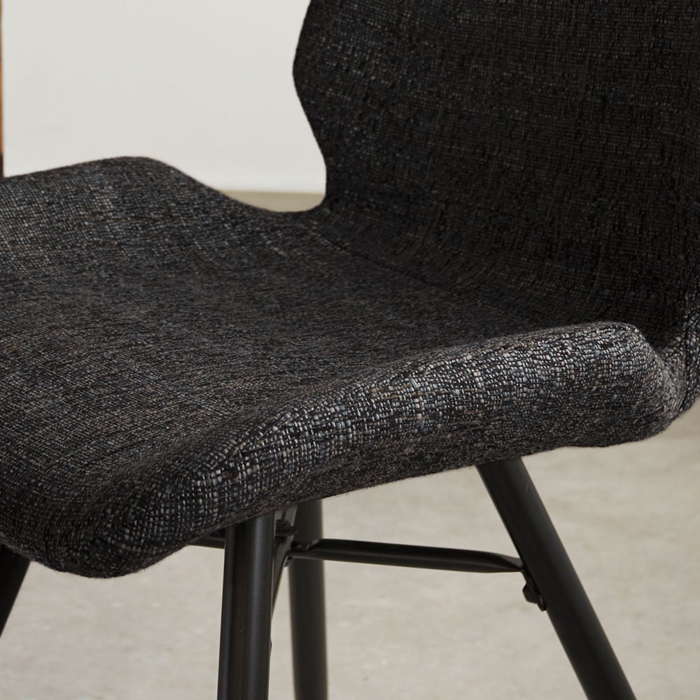 Spisestuestol Beau chenille Dimehouse Antracit LxBxH 72x68x50 Stof Atmosfærisk fotodetalje