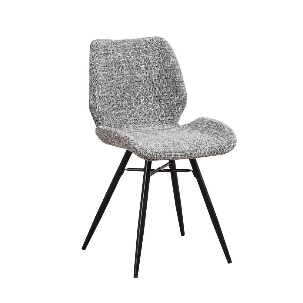 Spisestuestol Beau chenille Dimehouse Grå LxBxH 72x68x50 Stof Hvid foto diagonalt set forfra