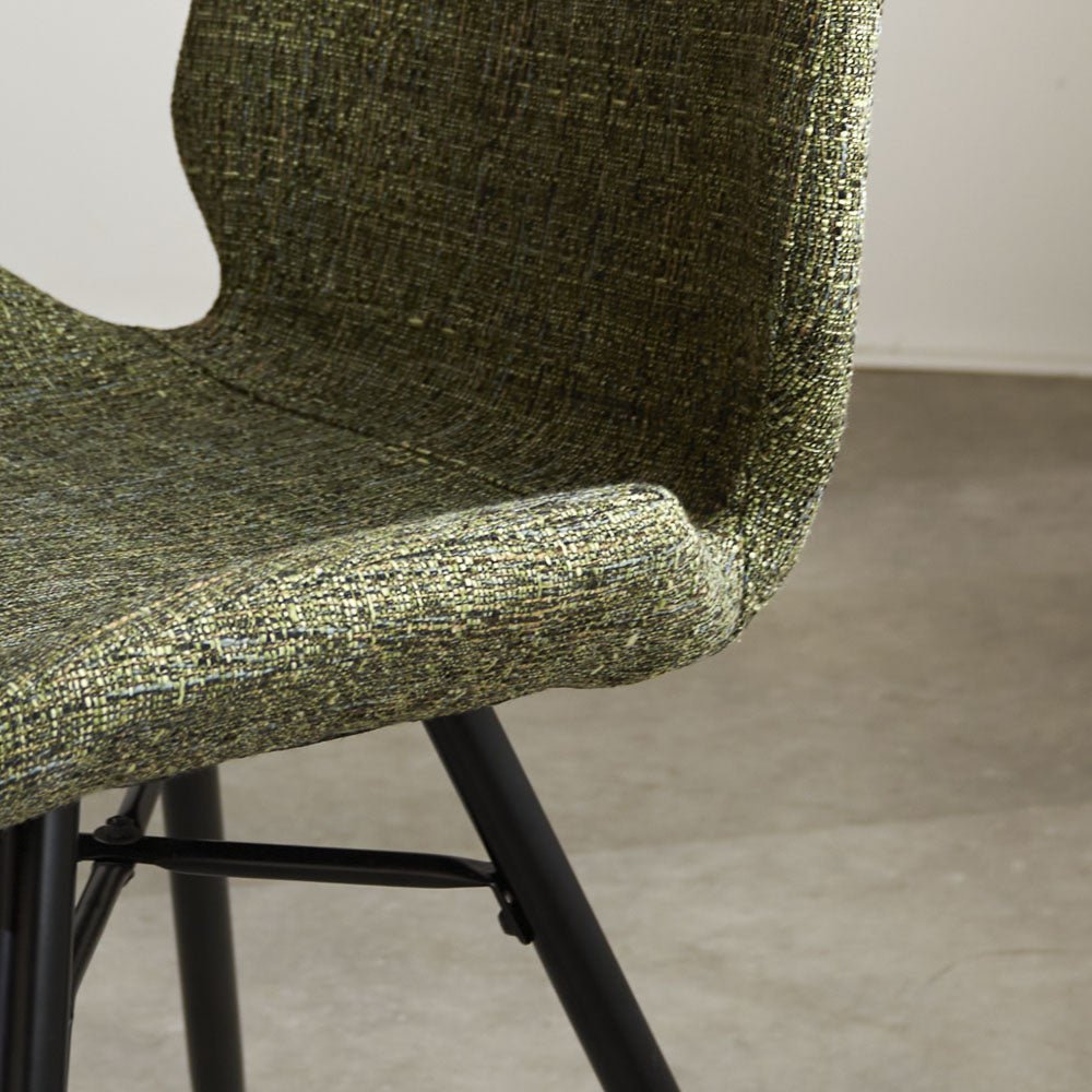 Spisestuestol Beau chenille Dimehouse Grøn LxBxH 72x68x50 Stof Atmosfærisk fotodetalje