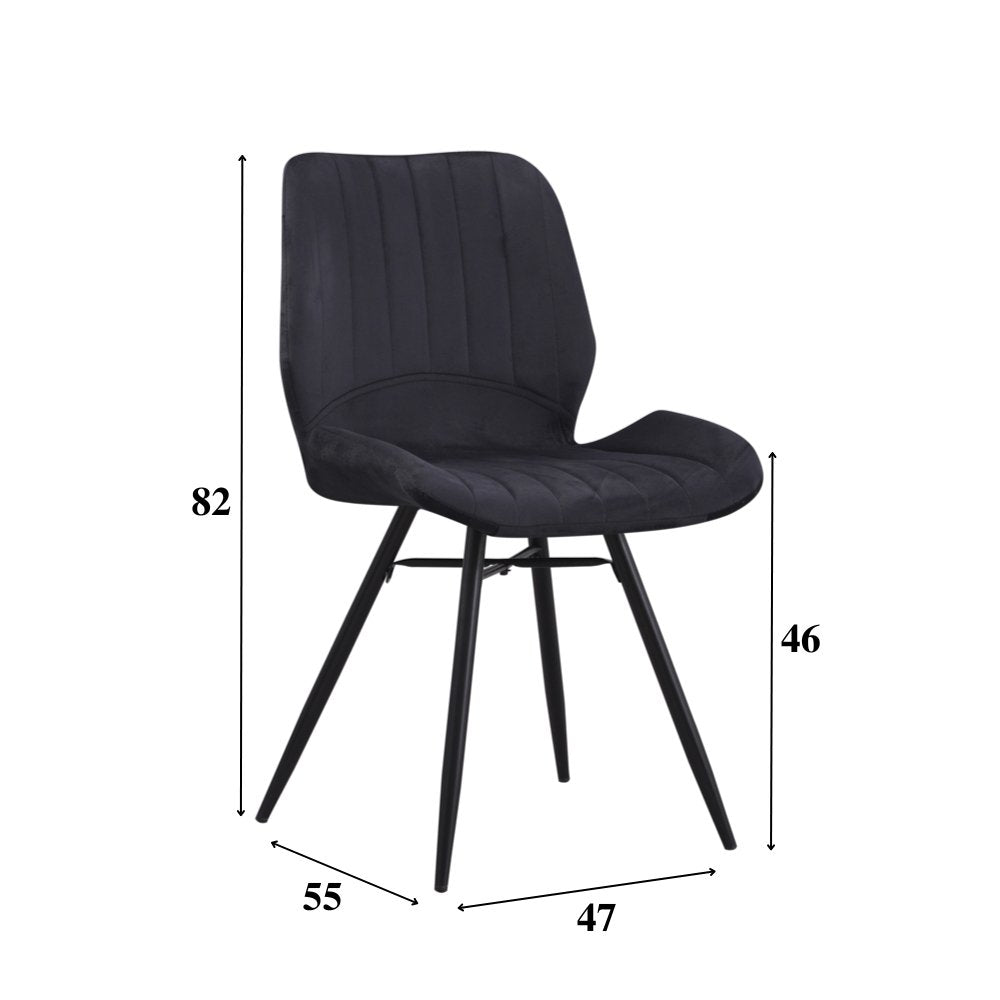 Spisestuestol Beau fløjl Dimehouse Sort LxBxH 71x67x49 Stof Hvid fotostørrelsesindikation