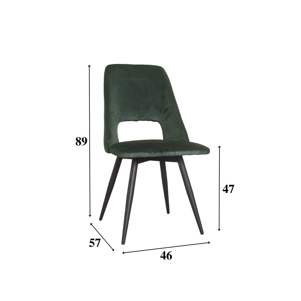 Spisestuestol Mila Dimehouse Grøn LxBxH 66x57x49 Stof Hvid fotostørrelsesindikation
