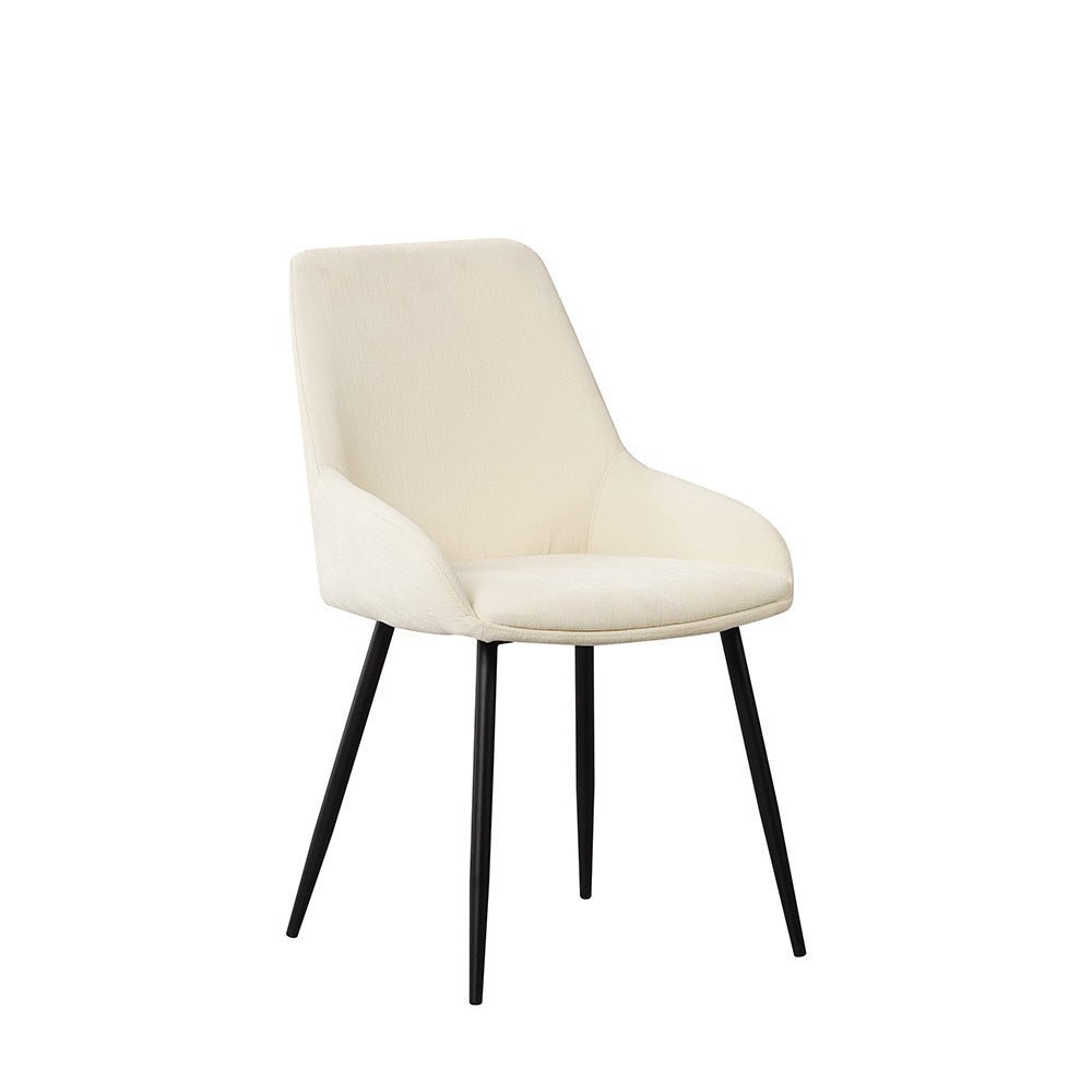 Spisestuestol Elle Dimehouse Hvid LxBxH 64x61x56 Stof Hvid foto diagonalt set forfra