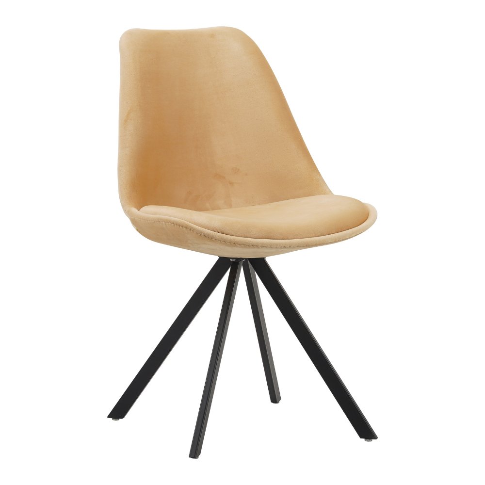Spisestuestol Jace Dimehouse Beige LxBxH 70x58x53 Stof Hvid foto diagonalt set forfra