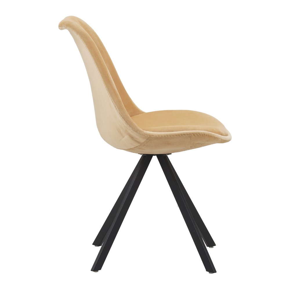 Spisestuestol Jace Dimehouse Beige LxBxH 70x58x53 Stof Hvid foto fra siden