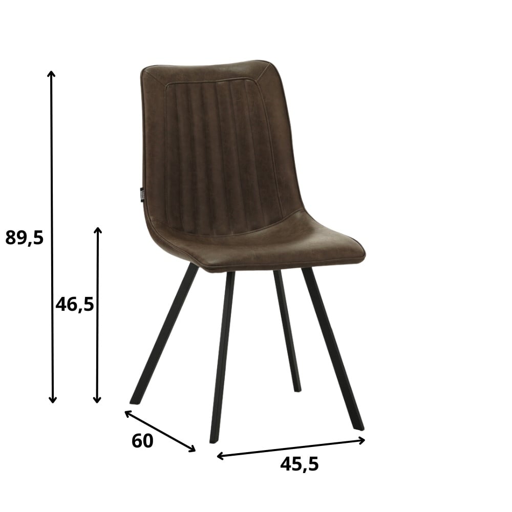 Spisestuestol Jimmy imiteret læder Dimehouse Taupe LxBxH 75x57x51 Kunstlæder Hvid fotostørrelsesangivelse