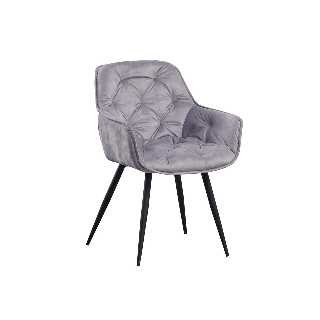 Spisestuestol Audrey Dimehouse Grå LxBxH 71x68x49 Stof Hvid foto diagonalt set forfra
