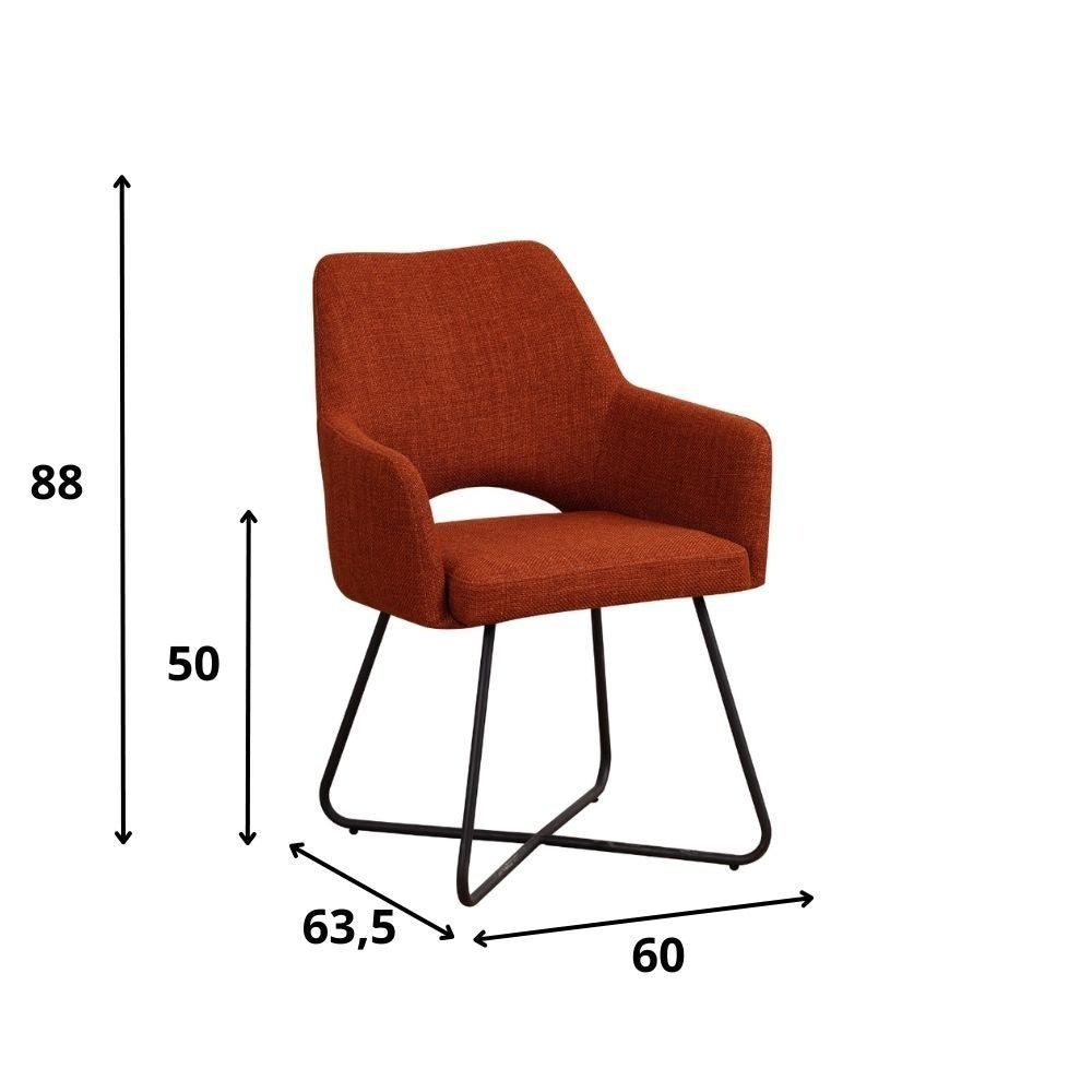 Spisestuestol Suzy Dimehouse Orange LxBxH 64x61x53 Stof Hvid fotostørrelsesindikation