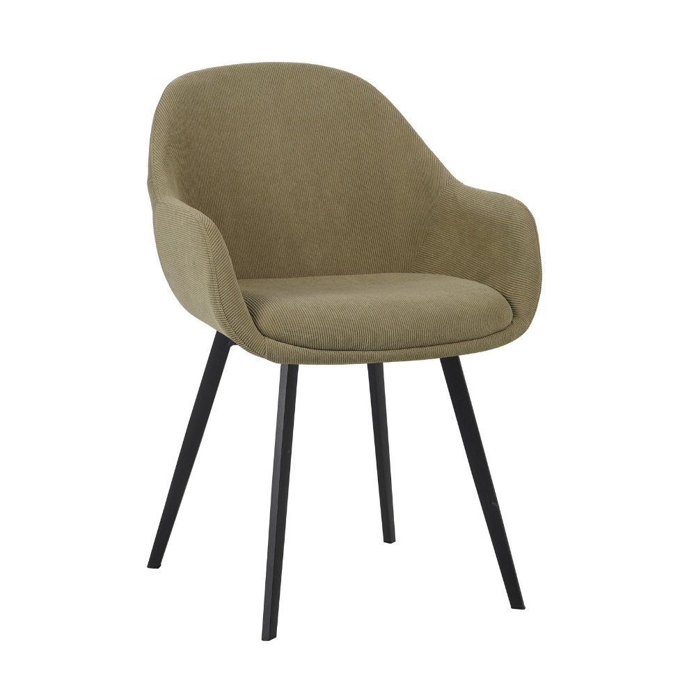 Spisestuestol Remy Dimehouse Olivengrøn LxBxH 64x59x58 Hvidt foto diagonalt set forfra
