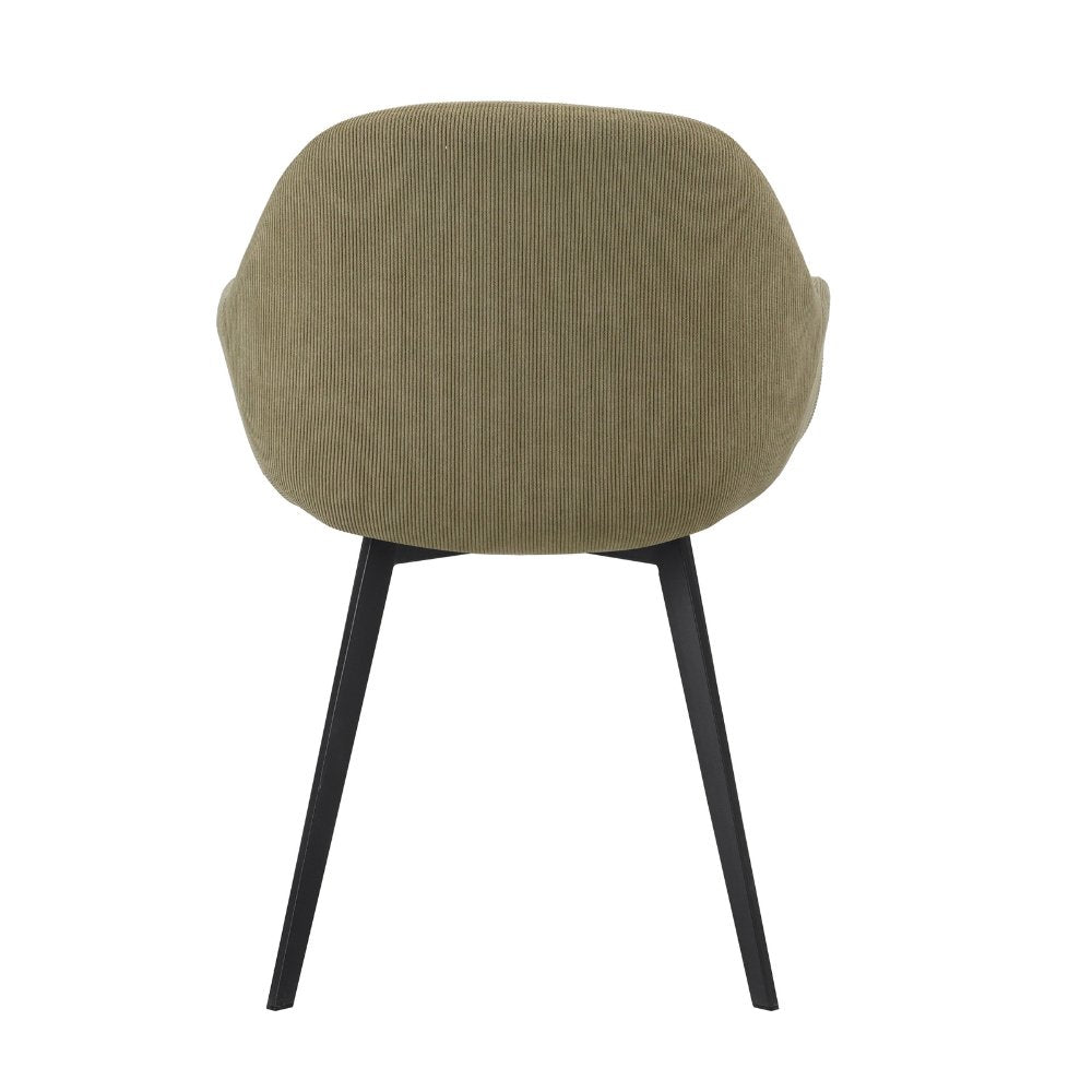 Spisestuestol Remy Dimehouse Olivengrøn LxBxH 64x59x58 Hvid foto diagonalt set bagfra