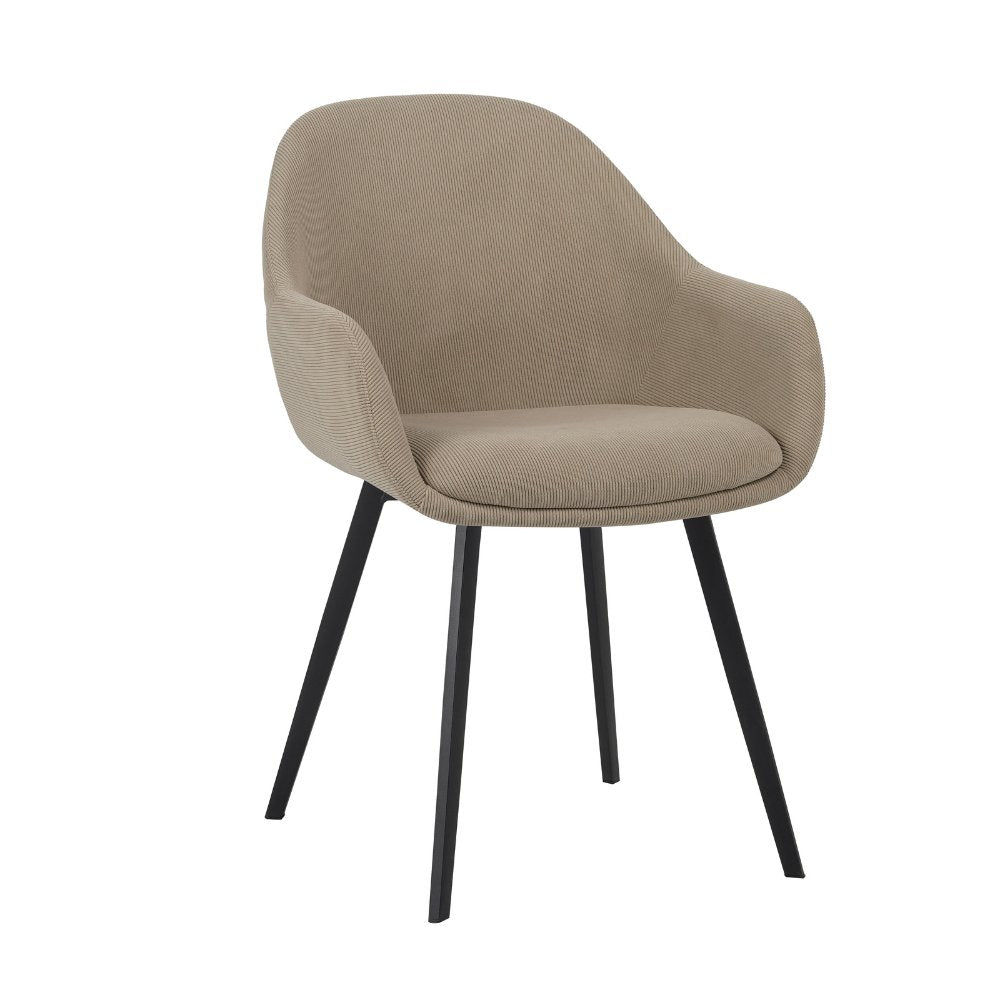Spisestuestol Remy Dimehouse Taupe LxBxH 64x59x58 Hvid foto diagonalt set forfra