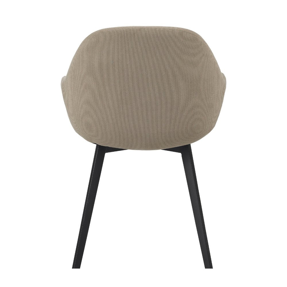 Spisestuestol Remy Dimehouse Taupe LxBxH 64x59x58 Hvid foto diagonalt set bagfra