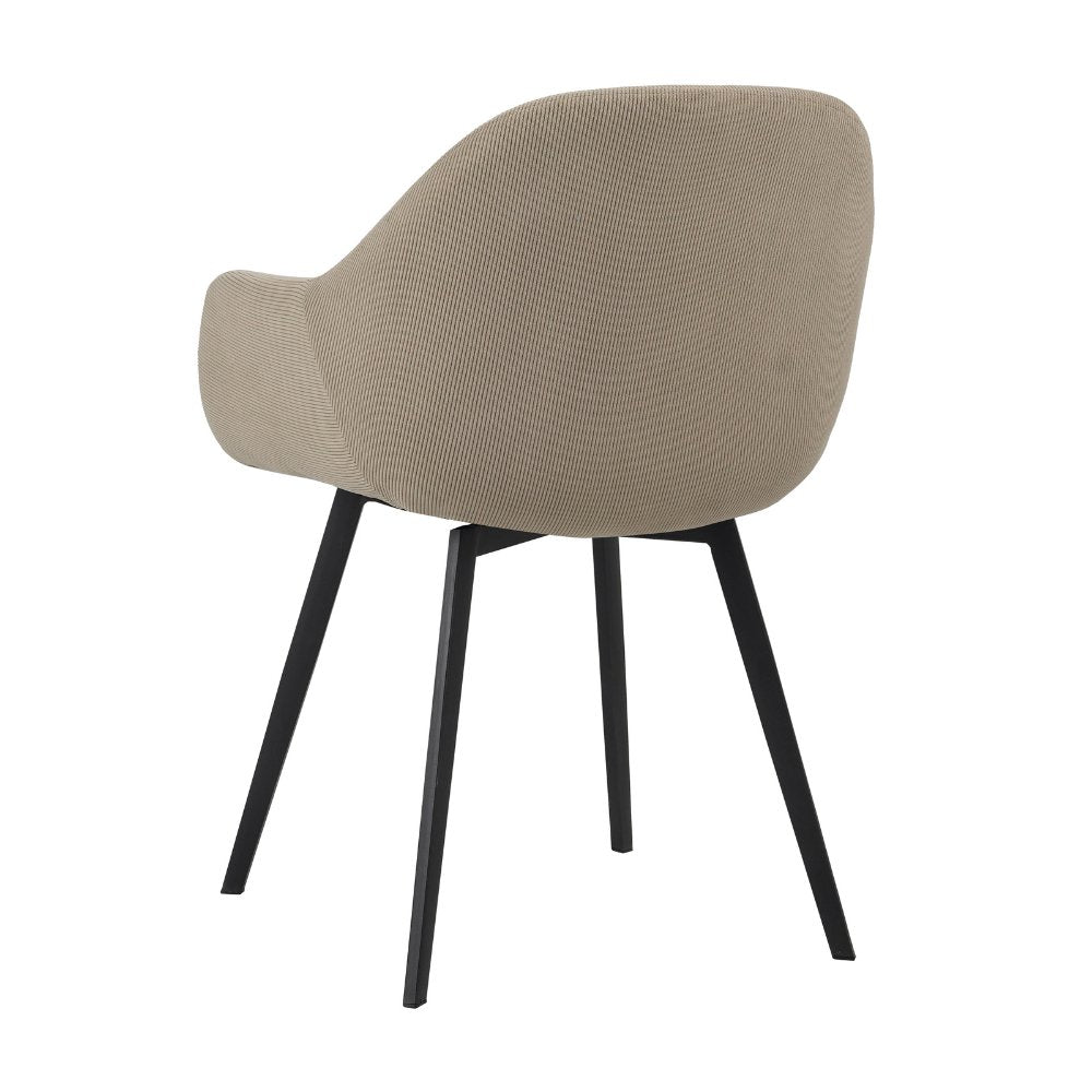 Spisestuestol Remy Dimehouse Taupe LxBxH 64x59x58 Hvid foto diagonalt set bagfra