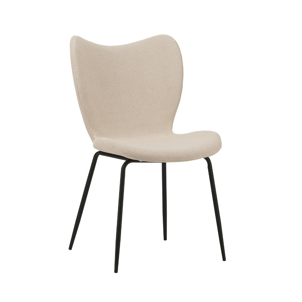 Spisestuestol Sia Dimehouse Beige LxBxH 72x55x51 Stof Hvid foto diagonalt set forfra