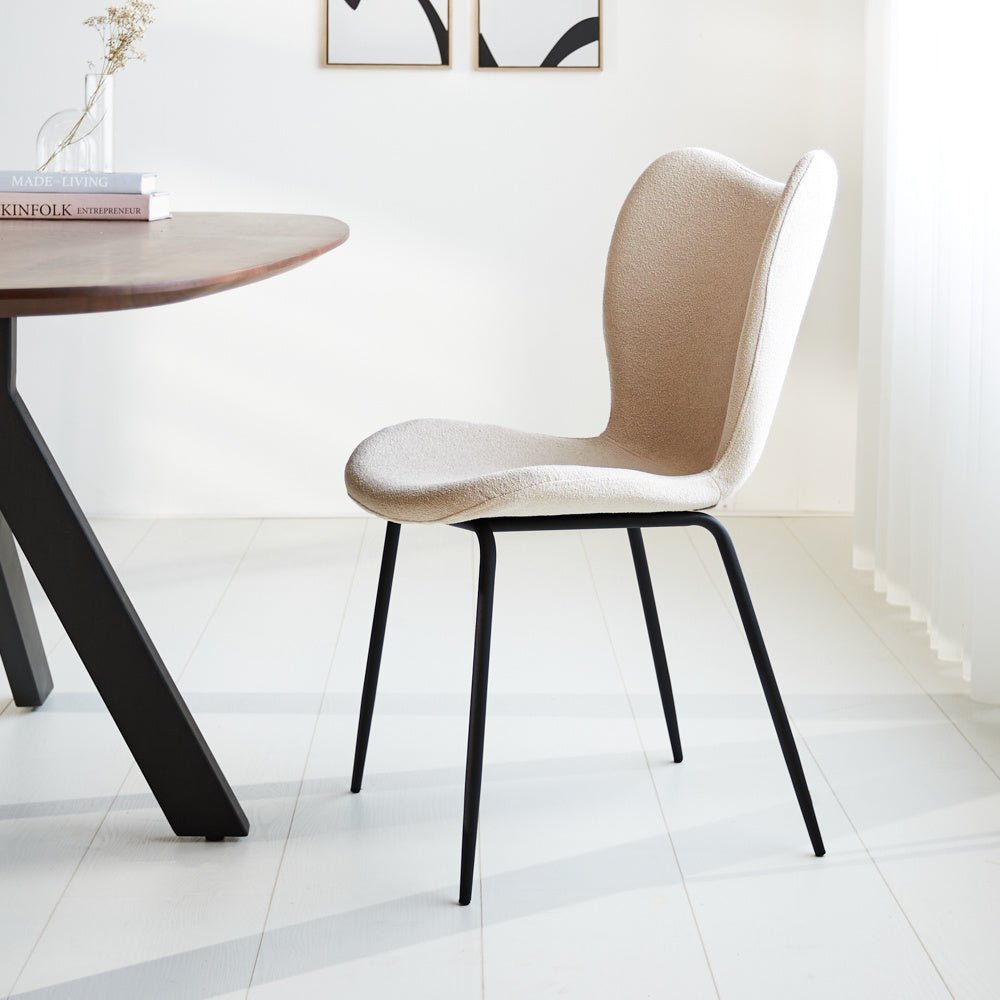 Spisestuestol Sia Dimehouse Beige LxBxH 72x55x51 Stof Atmosfærisk foto fra siden