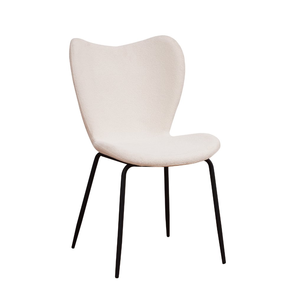 Spisestuestol Sia Dimehouse Hvid LxBxH 72x55x51 Stof Hvid foto diagonalt set forfra