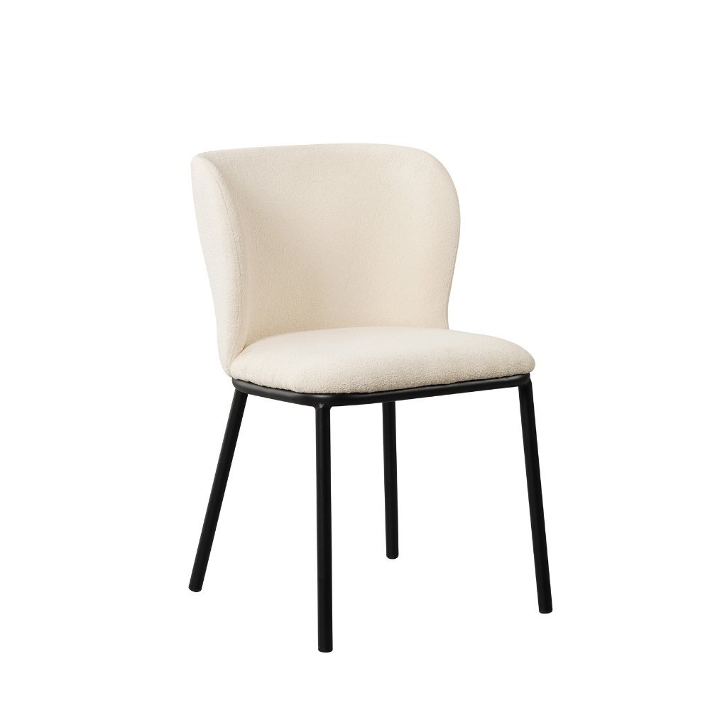 Spisestuestol Tess Dimehouse Hvid LxBxH 65x62x56 Stof Hvid foto diagonalt set forfra