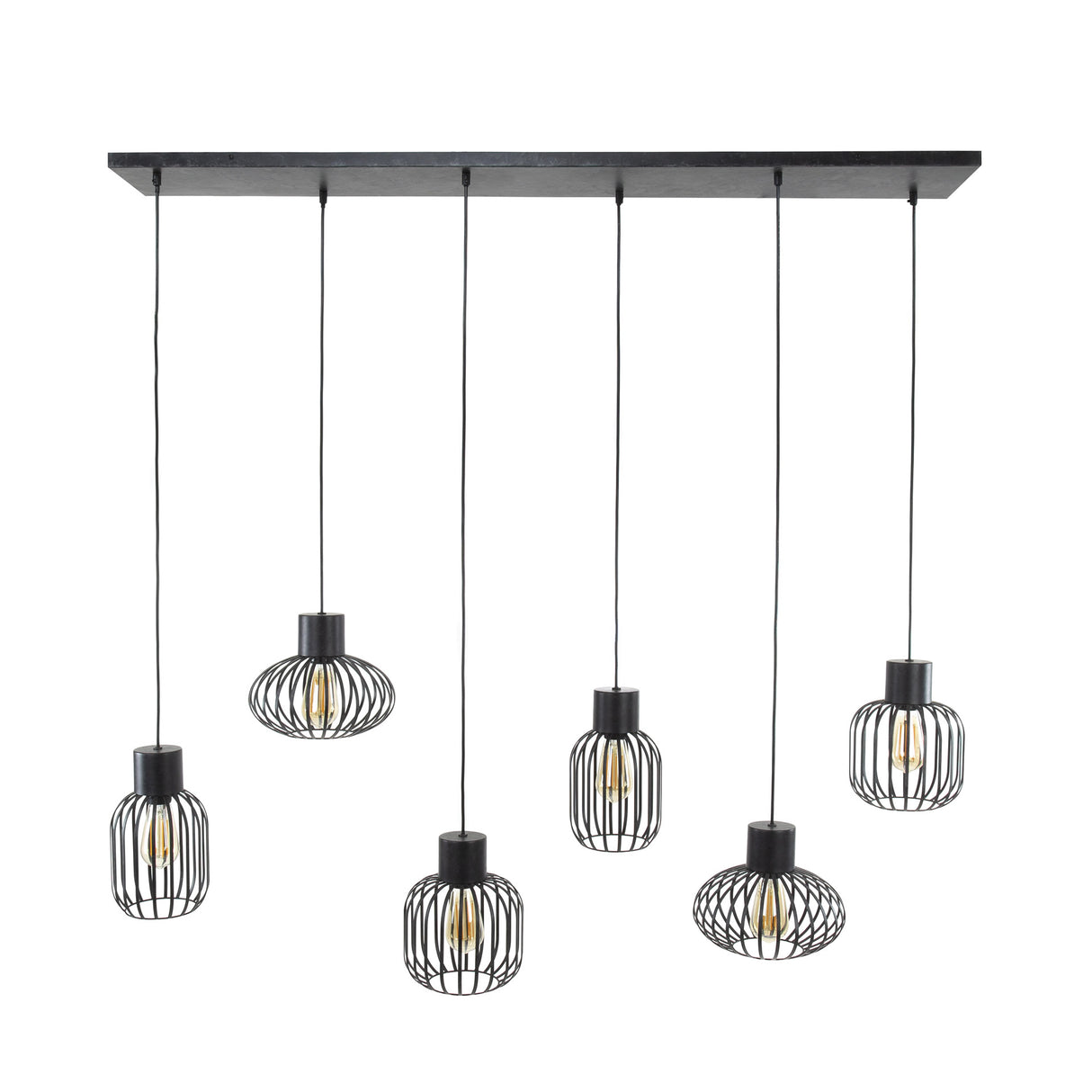 Hængelampe Luise DH Interiør Charcoal LxBxH 143x28x24 Metal Hvid foto set forfra