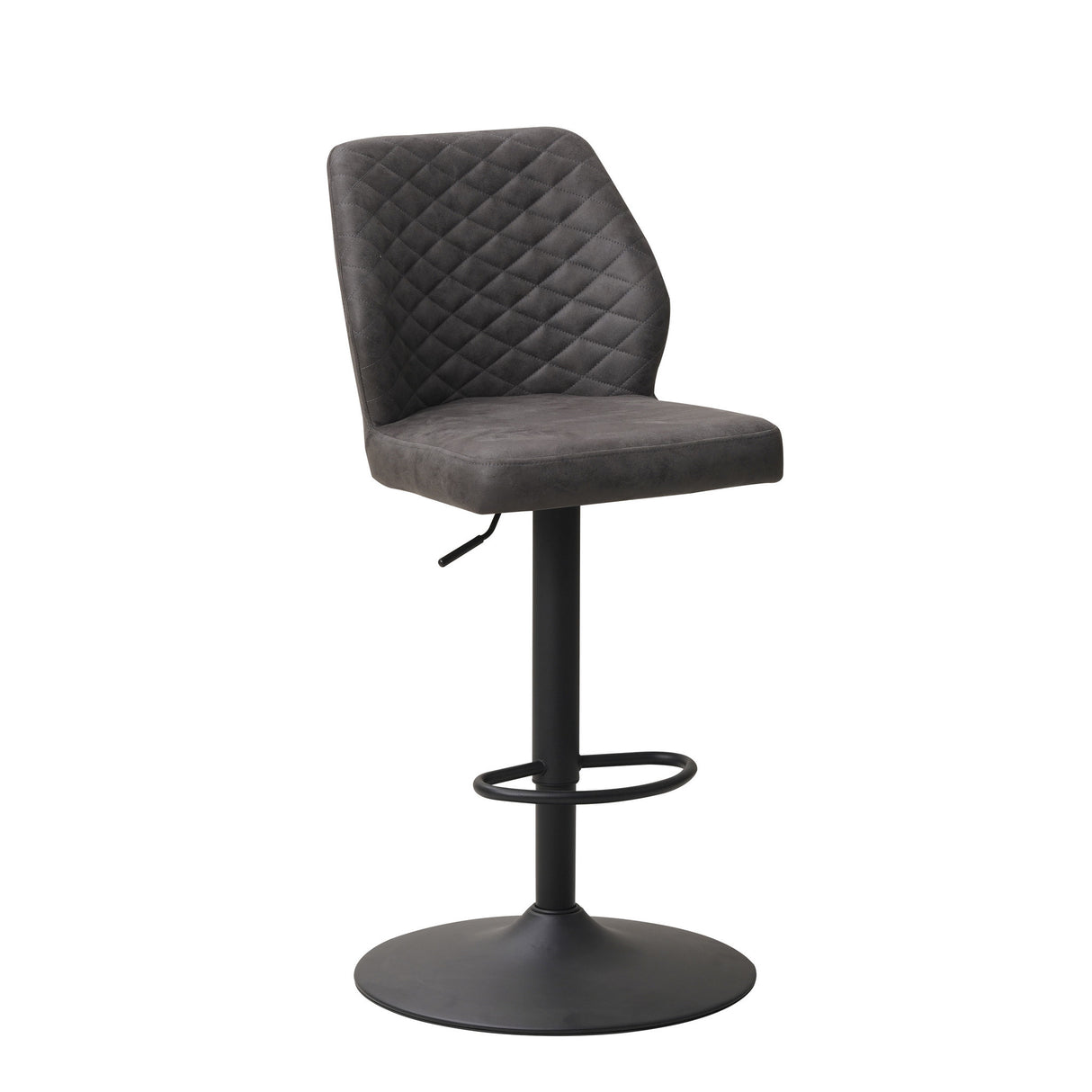 Barstol Grizzly Dimehouse Antracit LxBxH 65x56x52 Mikrofiber Hvid foto diagonalt set forfra