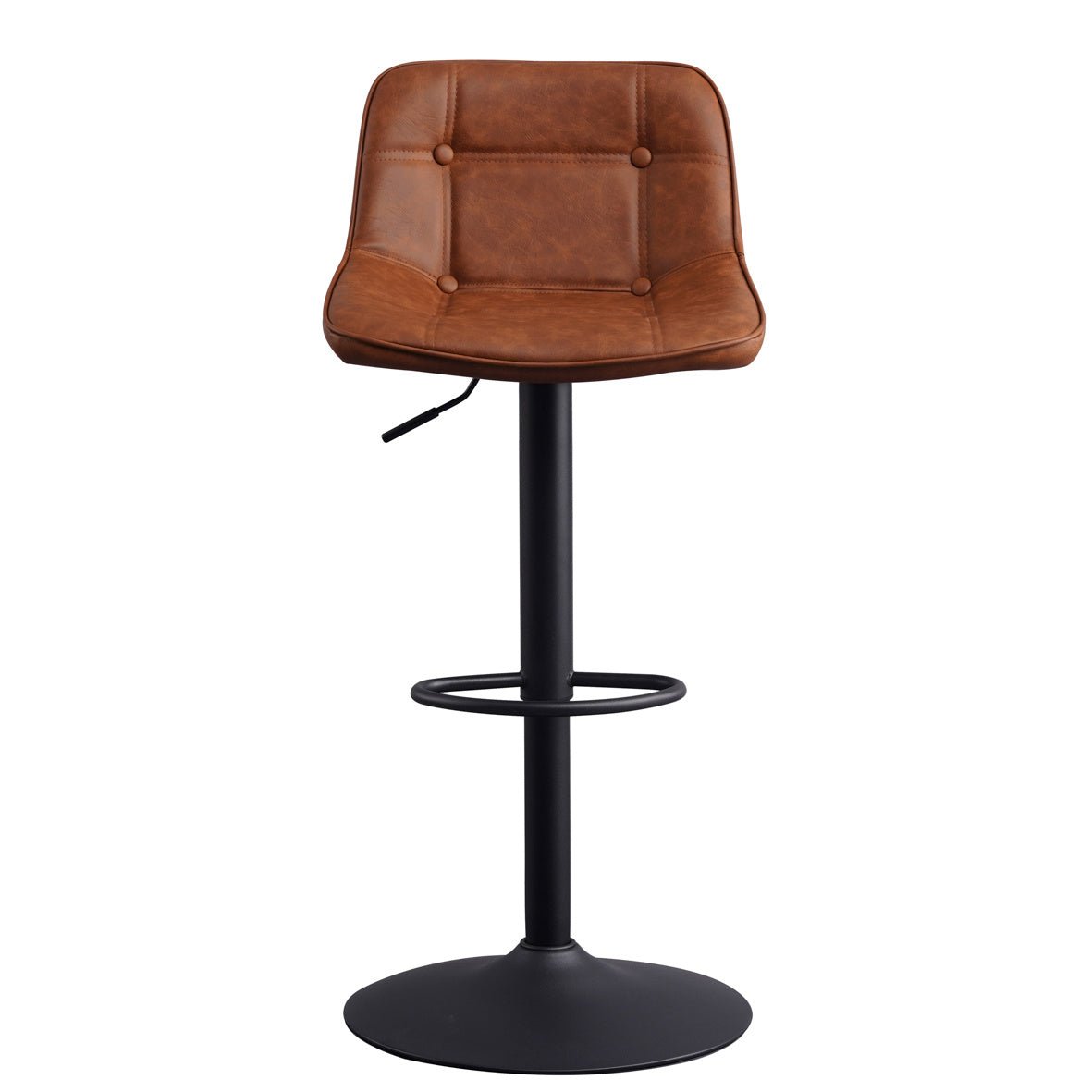 Barstol Jason Dimehouse Cognac LxBxH 82x52x39 Kunstlæder Hvidt foto set forfra