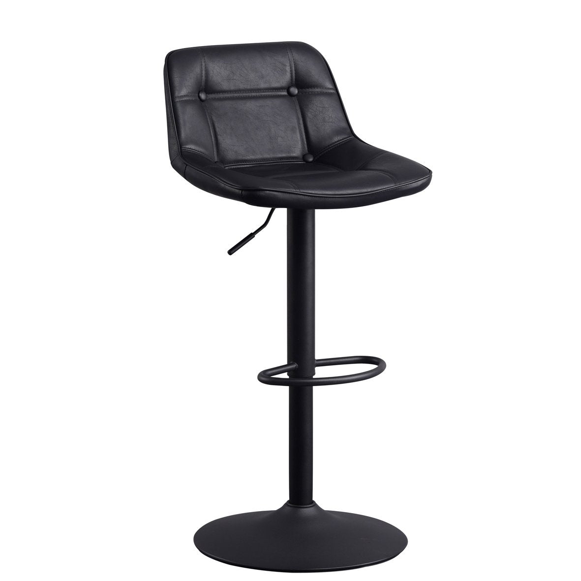 Barstol Jason Dimehouse Sort LxBxH 82x52x39 Kunstlæder Hvid foto diagonalt set forfra