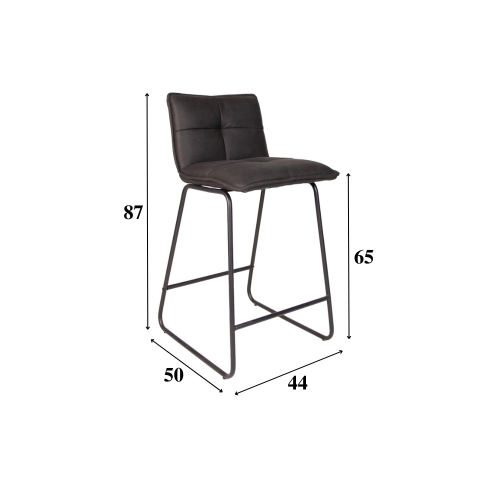 Barstol Jelle Dimehouse Antracit LxBxH 63x56x49 Mikrofiber Hvid fotostørrelsesindikation