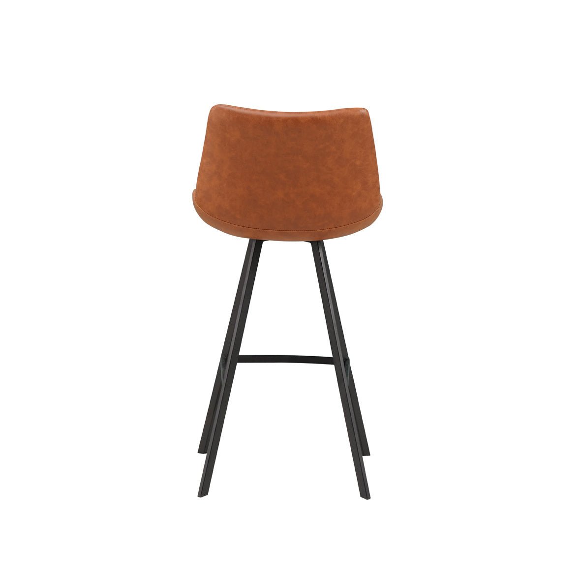 Barstol Juno Dimehouse Cognac LxBxH 86x56x56 Kunstlæder Hvid foto diagonalt set bagfra