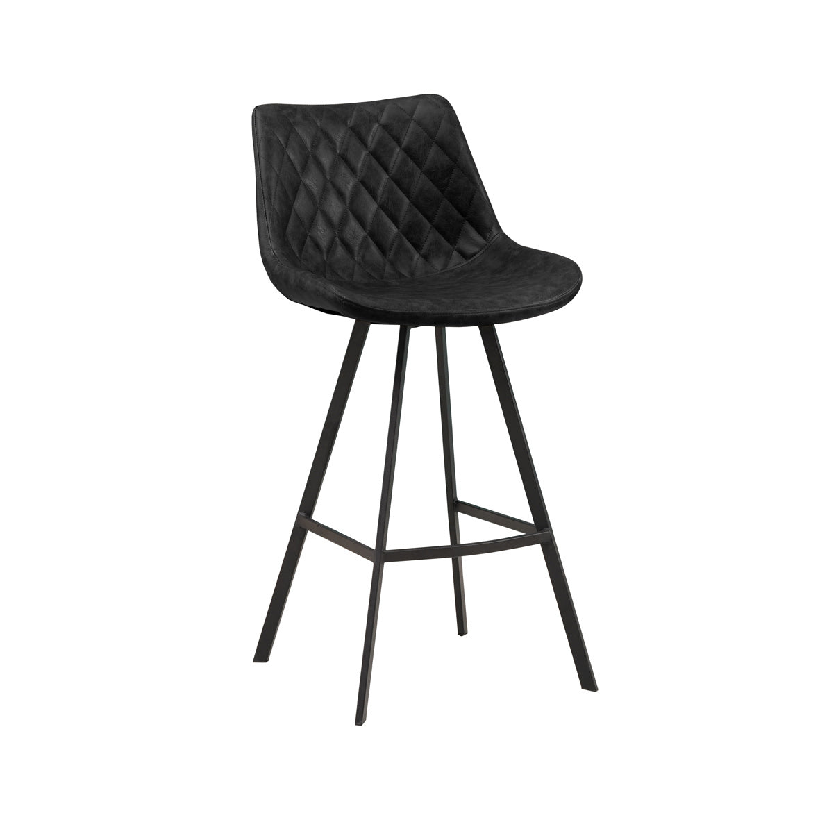 Barstol Juno Dimehouse Sort LxBxH 86x56x56 Kunstlæder Hvid foto diagonalt set forfra