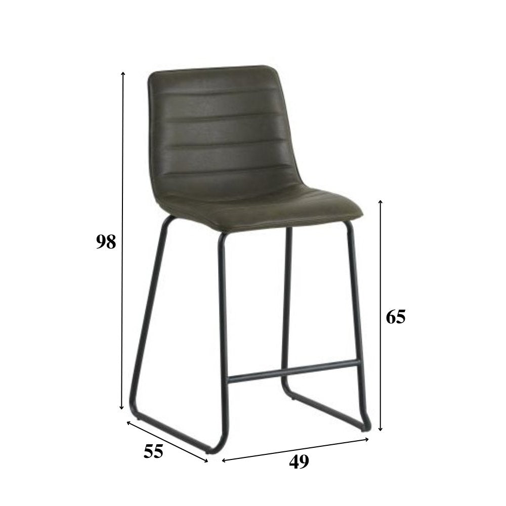 Barstol Mark imiteret læder Dimehouse Sort LxBxH 79x65x54 Kunstlæder Hvid fotostørrelsesindikation