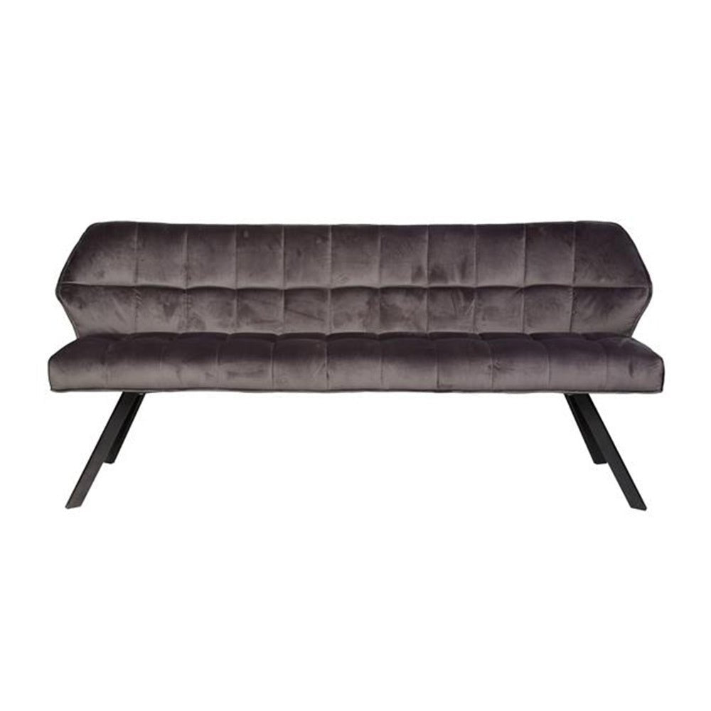 Spisesofa Romy DH Interiør Antracit LxBxH 196x81x58 Velvet White foto set forfra