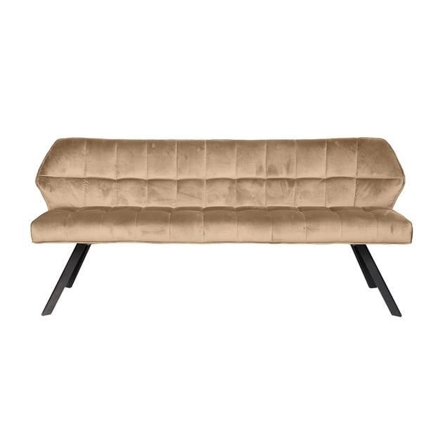 Spisesofa Romy DH Interiør Champagne LxBxH 190x60x48 Velvet White foto set forfra