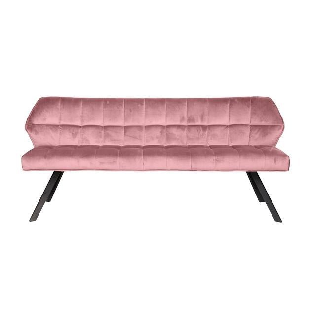 Spisesofa Romy DH Interiør Pink LxBxH 197x82x59 Velvet White foto set forfra