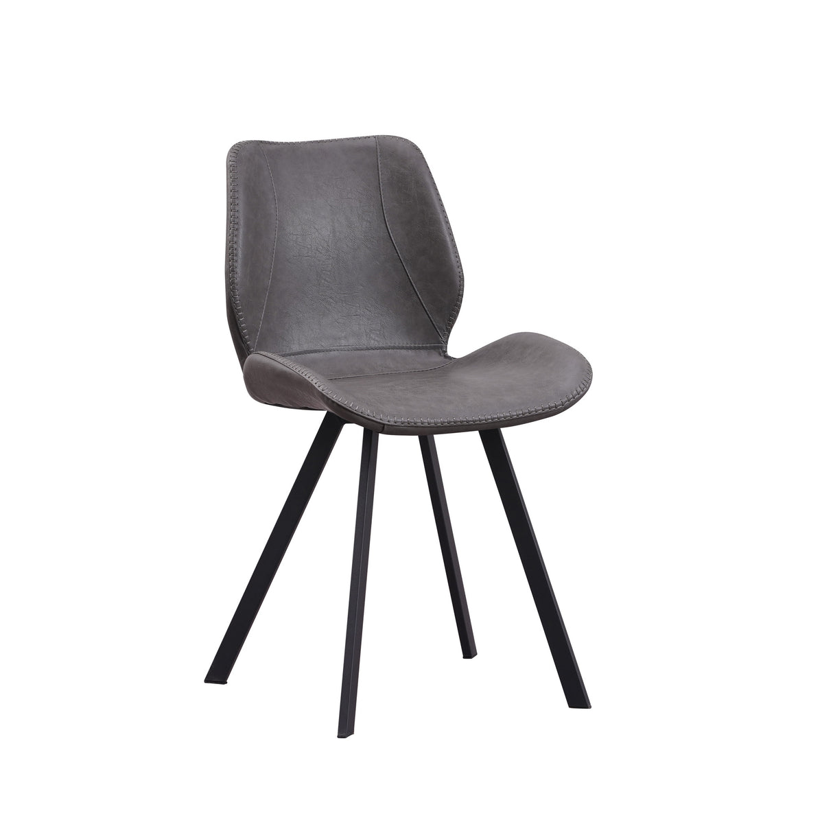 Spisestuestol Barry Dimehouse Antracit LxBxH 69x66x48 Kunstlæder Hvid foto diagonalt set forfra