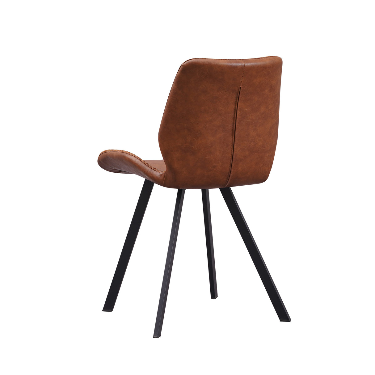Spisestuestol Barry Dimehouse Cognac LxBxH 69x66x48 Kunstlæder Hvid foto diagonalt set bagfra