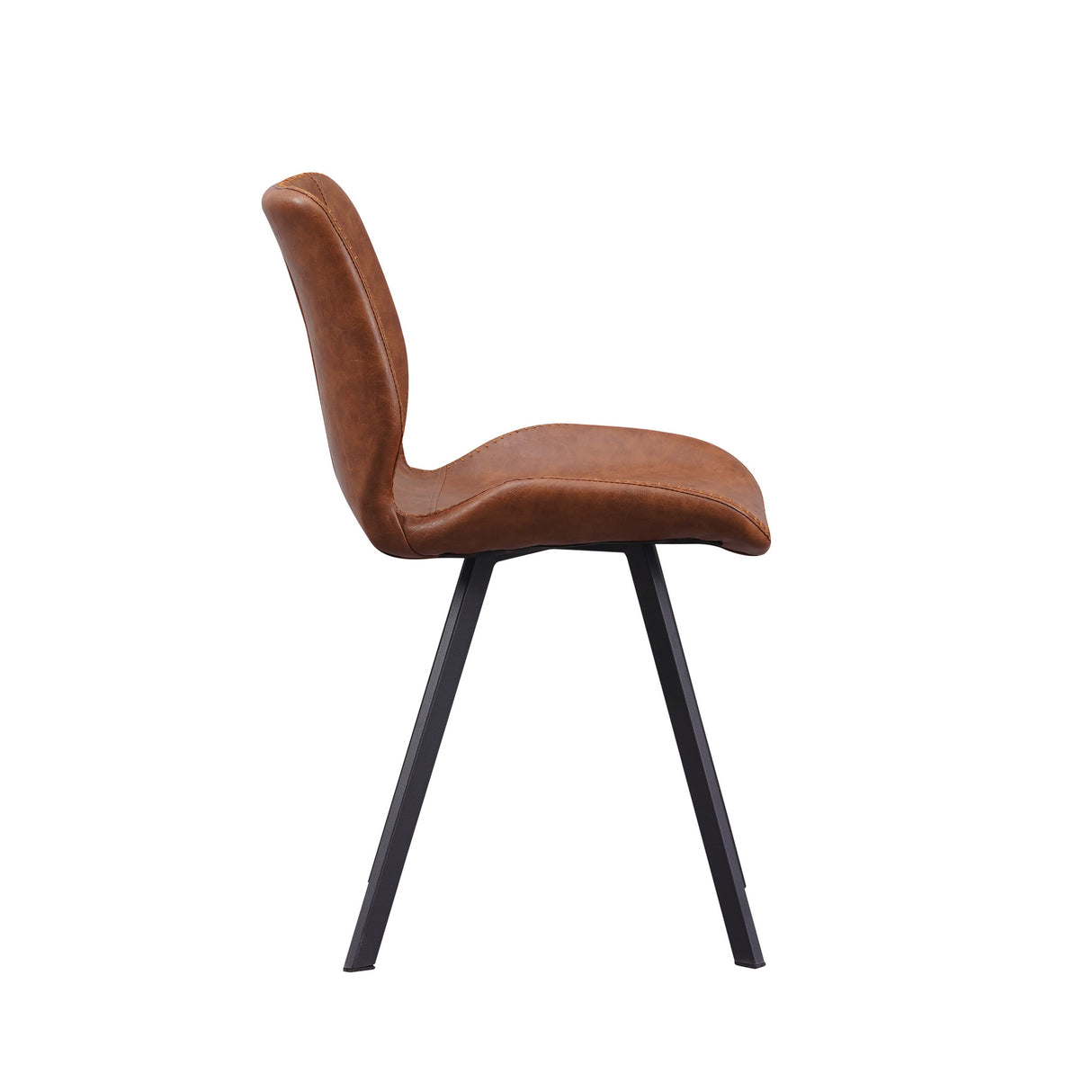 Spisestuestol Barry Dimehouse Cognac LxBxH 69x66x48 Kunstlæder Hvid foto fra siden